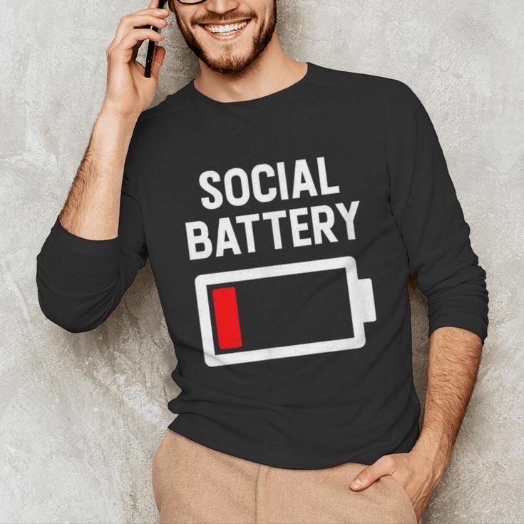 Introvert Low Social Battery Level Anti Social People Unisex Long Sleeve T-Shirt Introvert Low Social Battery Level Anti Social People Unisex Long Sleeve T-Shirt