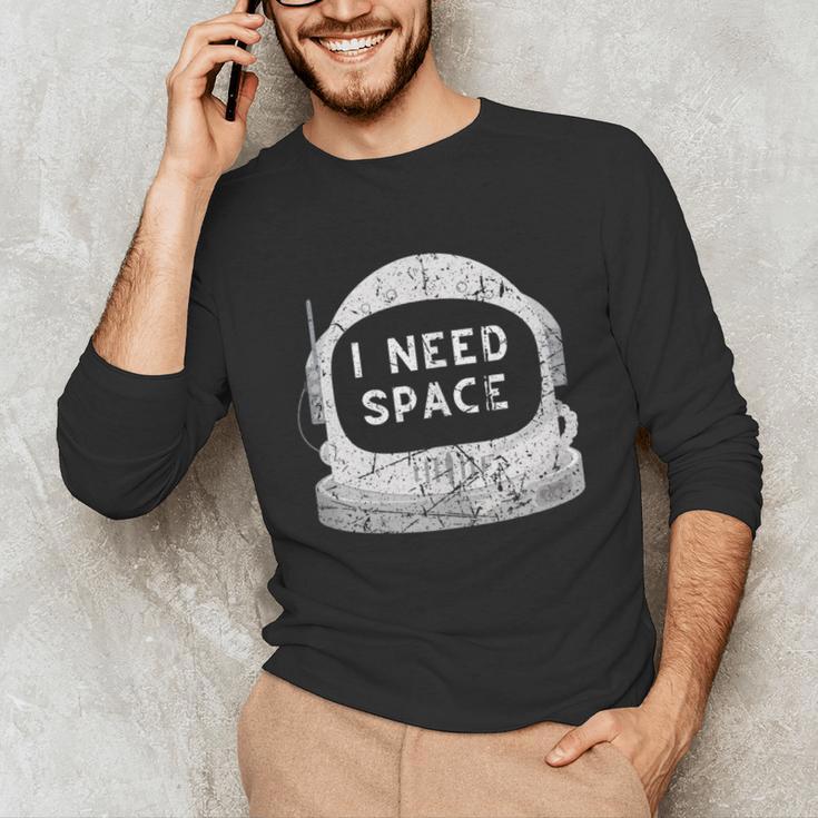 Introvert Space Helmet I Need Space Men Women Unisex Long Sleeve T-Shirt
