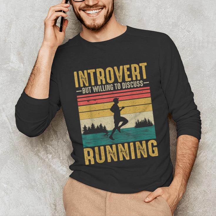 Introvert But Willing To Discuss Running Unisex Long Sleeve T-Shirt Introvert But Willing To Discuss Running Unisex Long Sleeve T-Shirt