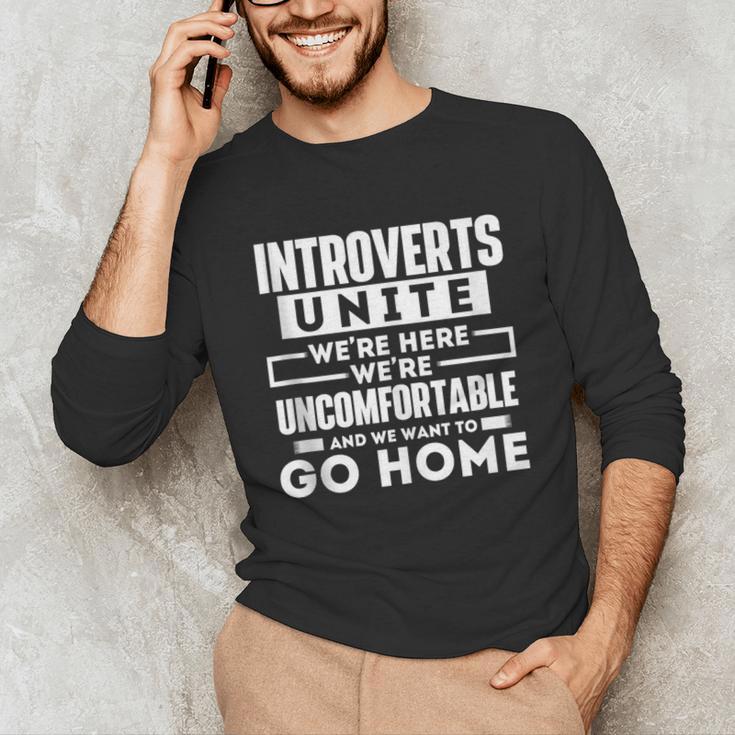 Introverts Unite Quiet Observer Introverted Antisocial Unisex Long Sleeve T-Shirt