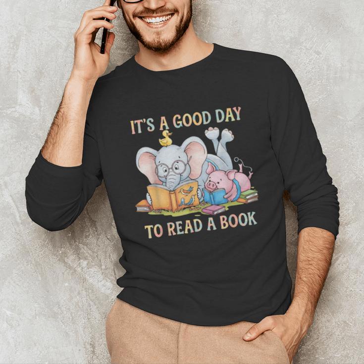 Its A Good Day To Read A Book Cute Pig & Elephant Adventure Unisex Long Sleeve T-Shirt