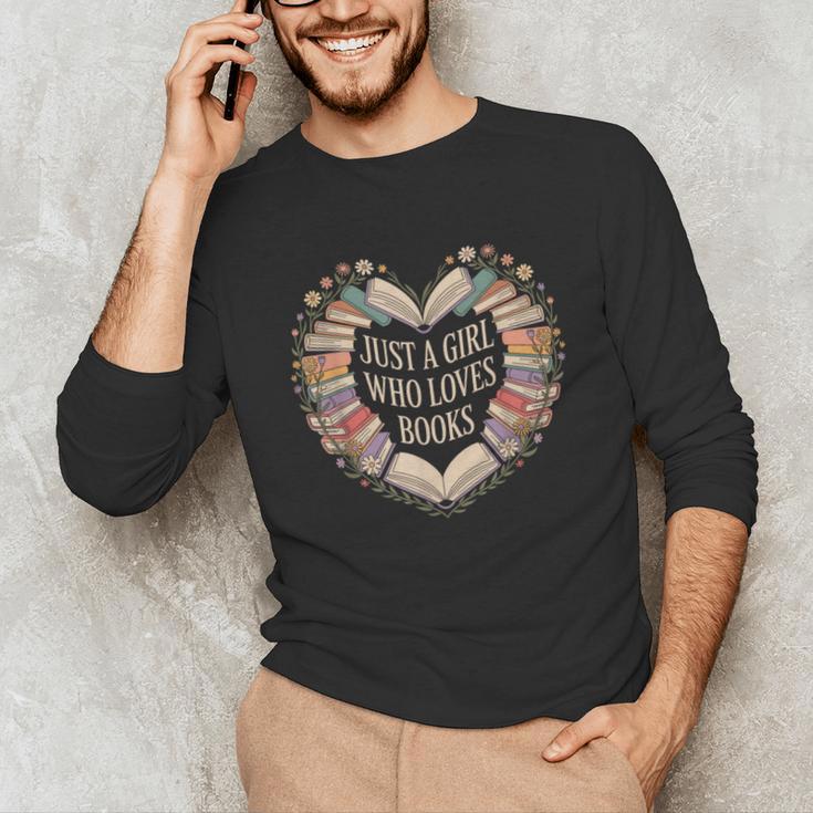 Just a Girl Who Loves Books Book Lover Librarian For Women Unisex Long Sleeve T-Shirt