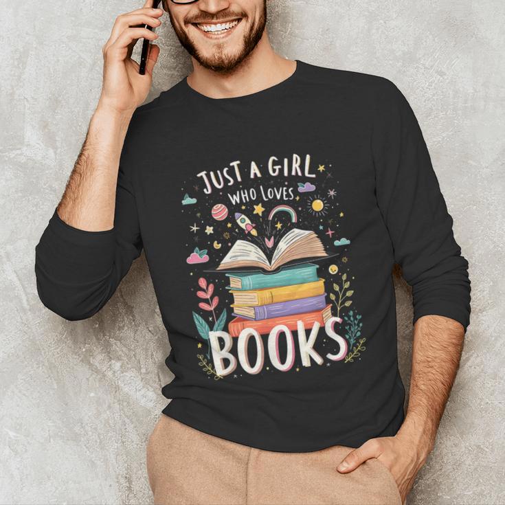 Just a Girl Who Loves Books Cute Book Lover Bookworm Unisex Long Sleeve T-Shirt Just a Girl Who Loves Books Cute Book Lover Bookworm Unisex Long Sleeve T-Shirt