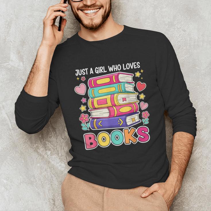 Just A Girl Who Loves Books Reading Library Unisex Long Sleeve T-Shirt Just A Girl Who Loves Books Reading Library Unisex Long Sleeve T-Shirt