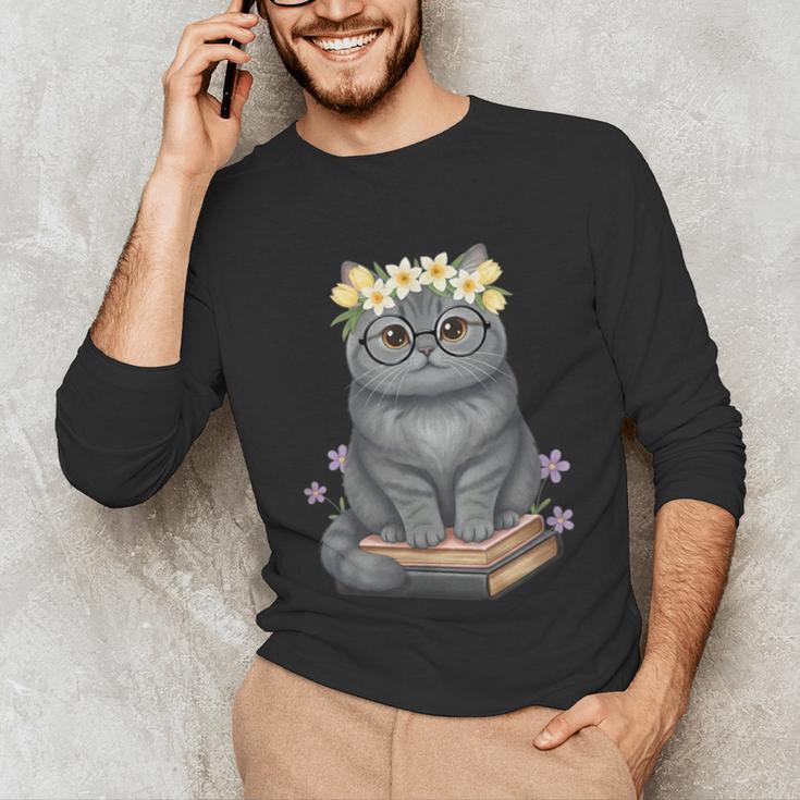 Just A Girl Who Loves Cats & Books Bookish Women Unisex Long Sleeve T-Shirt