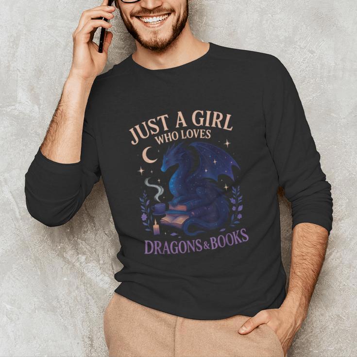 Just a Girl Who Loves Dragons And Books Fantasy Unisex Long Sleeve T-Shirt