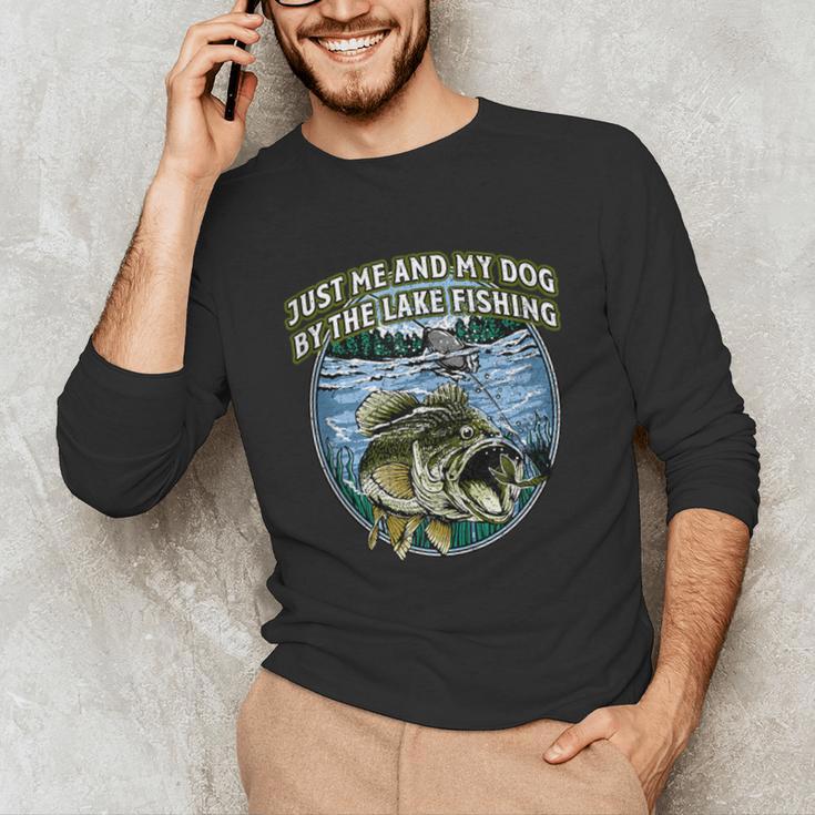 Just Let Me And My Dog By Lake Fishing Introvert Lifestyle Unisex Long Sleeve T-Shirt