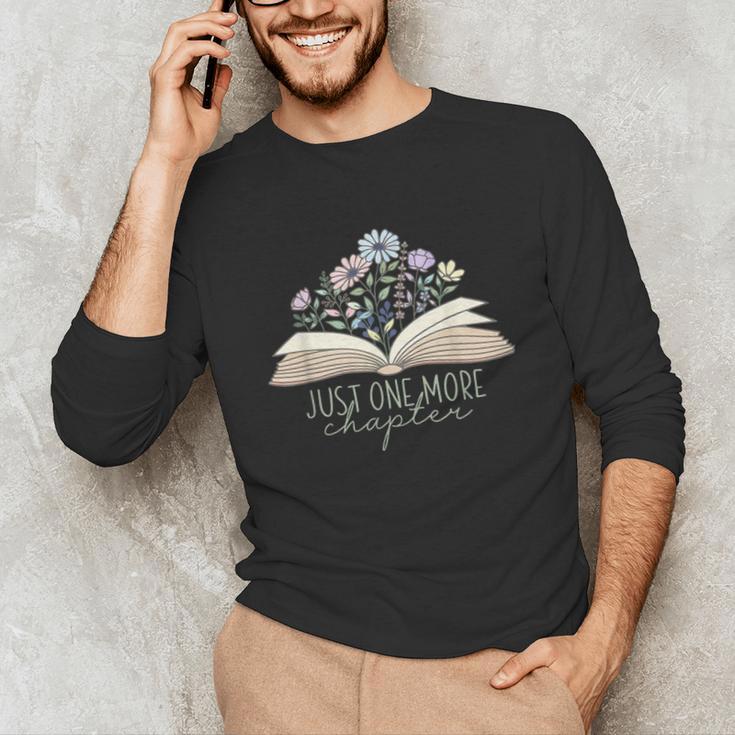 Just One More Chapter Floral Book Wildflower Aesthetic Art Unisex Long Sleeve T-Shirt