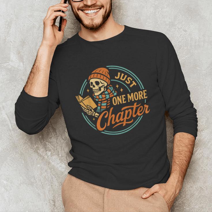 Just One More Chapter Skeleton Reading Book Scaft Beanie Unisex Long Sleeve T-Shirt