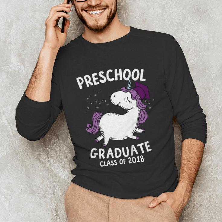 Kids Class Of 2018 Unicorn Preschool Graduation For Girls Unisex Long Sleeve T-Shirt