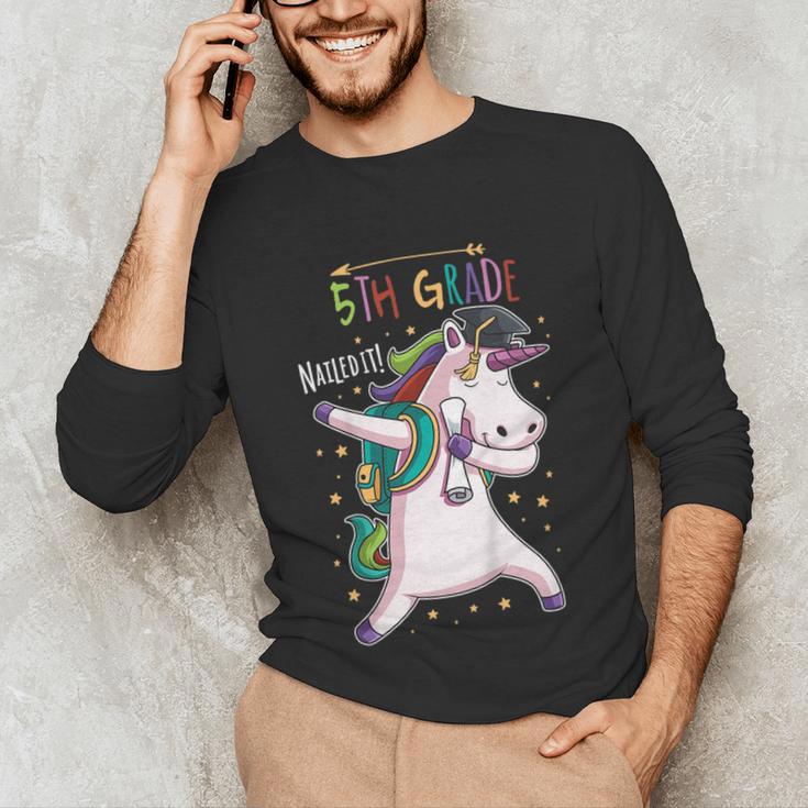 Kids Dabbing Unicorn Graduation 5th Grade Class Of 2019 Unisex Long Sleeve T-Shirt