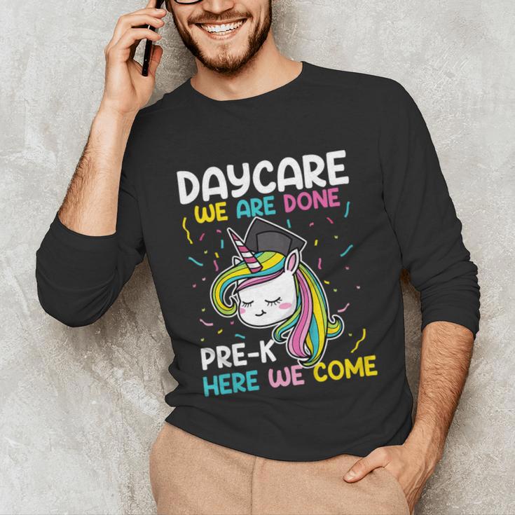 Kids Daycare Graduation Unicorn Last Day Of School Kids Unisex Long Sleeve T-Shirt