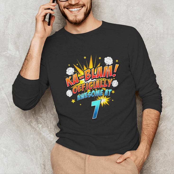 Kids Ka-Blam 7 Year Old Boys 7th Birthday Comic Book Super Hero Unisex Long Sleeve T-Shirt Kids Ka-Blam 7 Year Old Boys 7th Birthday Comic Book Super Hero Unisex Long Sleeve T-Shirt