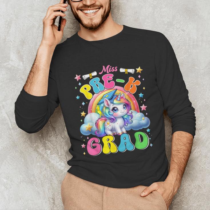 Kids Miss Pre-K Grad Graduation Cute Unicorn Rainbow Girls Unisex Long Sleeve T-Shirt