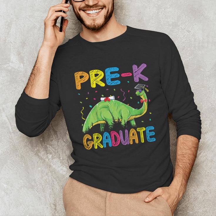 Kids Pre-K Graduate Brontosaurus Dino Pre Kindergarten Graduation Unisex Long Sleeve T-Shirt