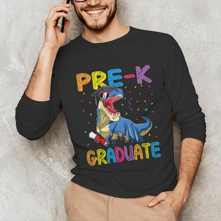 Kids Pre-K Graduate Dinosaur T-Rex Pre Kindergarten Graduation Unisex Long Sleeve T-Shirt