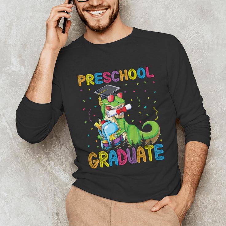 Kids Preschool Graduate T-Rex Dinosaur Preschool Graduation Unisex Long Sleeve T-Shirt