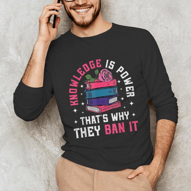 Knowledge Is Power Book Club Librarian Read Banned Books Unisex Long Sleeve T-Shirt
