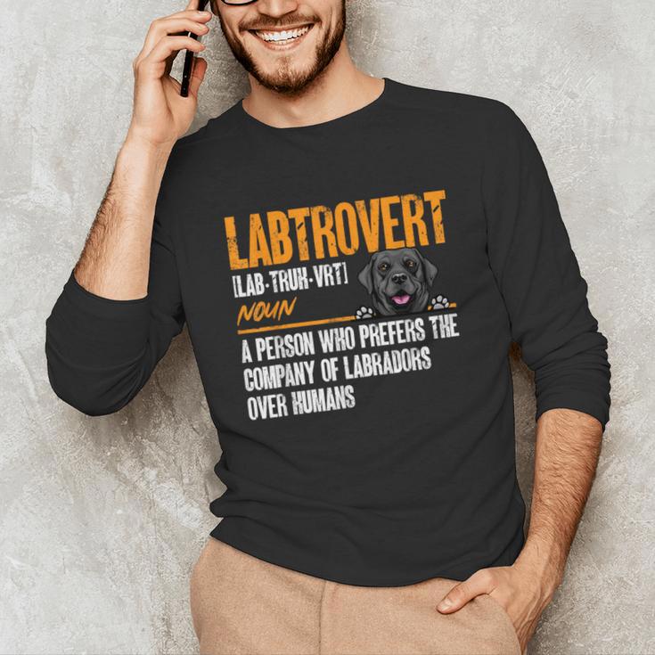 Labrador Retriever Labtrovert Definition Introvert Labrador Unisex Long Sleeve T-Shirt Labrador Retriever Labtrovert Definition Introvert Labrador Unisex Long Sleeve T-Shirt