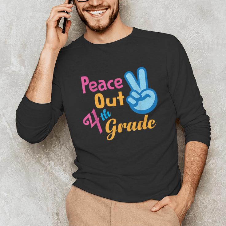 Last Day Of School Peace Out Grade 4 Graduation Kids Unisex Long Sleeve T-Shirt