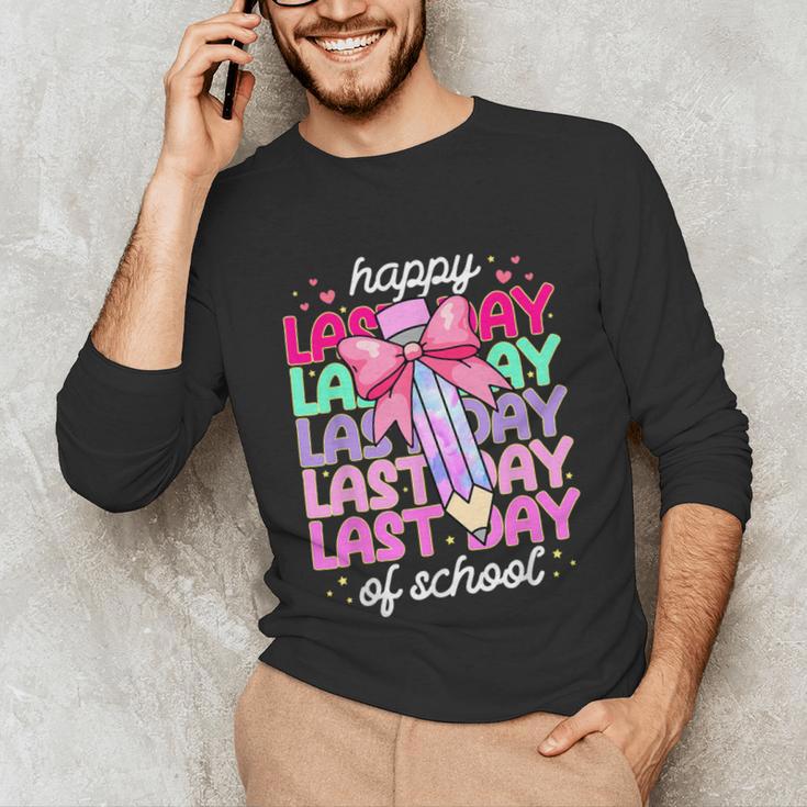 Last Day Of School Shirt Coquette Bow School Graduation Unisex Long Sleeve T-Shirt