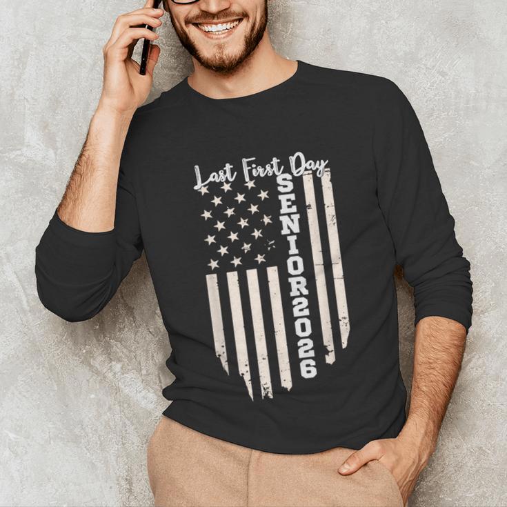 Last First Day Senior 2026 USA Flag Graduation Class Of 2026 Unisex Long Sleeve T-Shirt