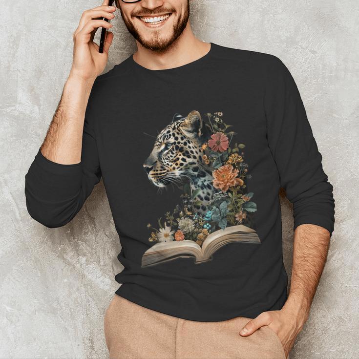 Leopard Book Flower Unisex Long Sleeve T-Shirt Leopard Book Flower Unisex Long Sleeve T-Shirt