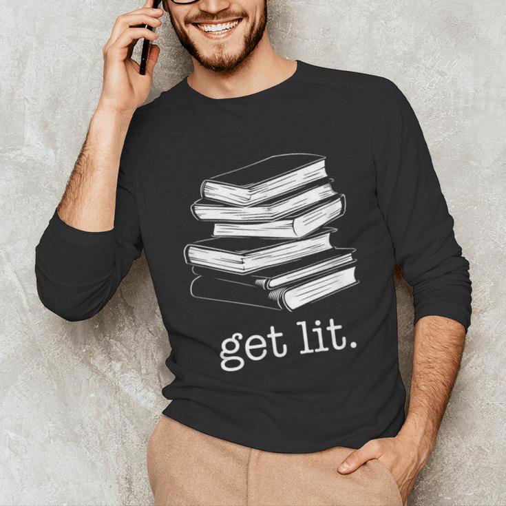 Let's Get Lit Books Unisex Long Sleeve T-Shirt Let's Get Lit Books Unisex Long Sleeve T-Shirt