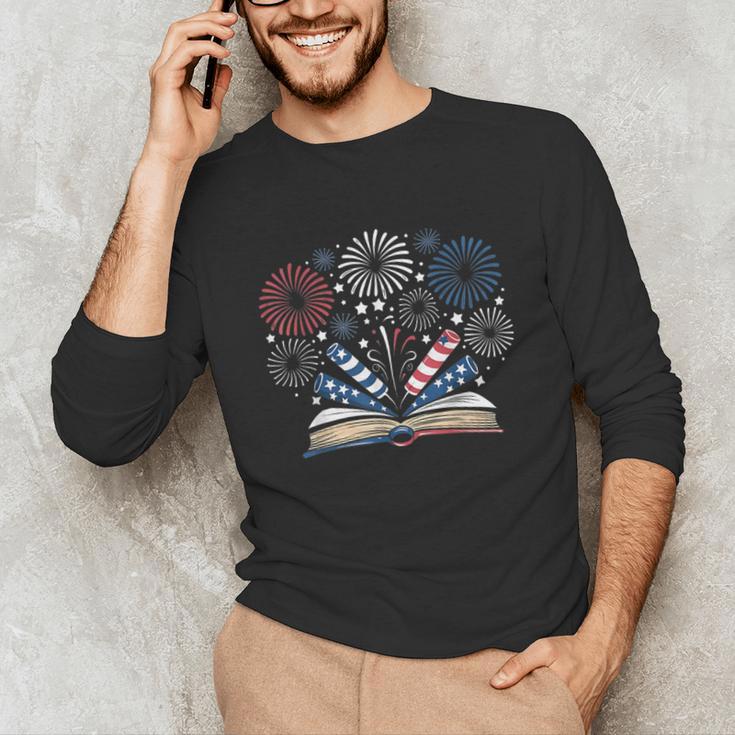 Librarian 4th July Book Lover Bookworm Patriotic Books Unisex Long Sleeve T-Shirt