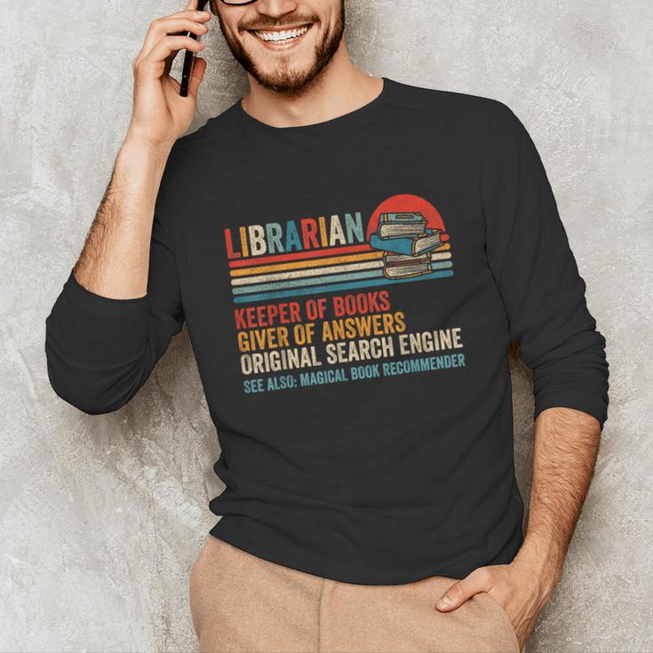 Librarian Definition Book Lover Library Workers Day Unisex Long Sleeve T-Shirt