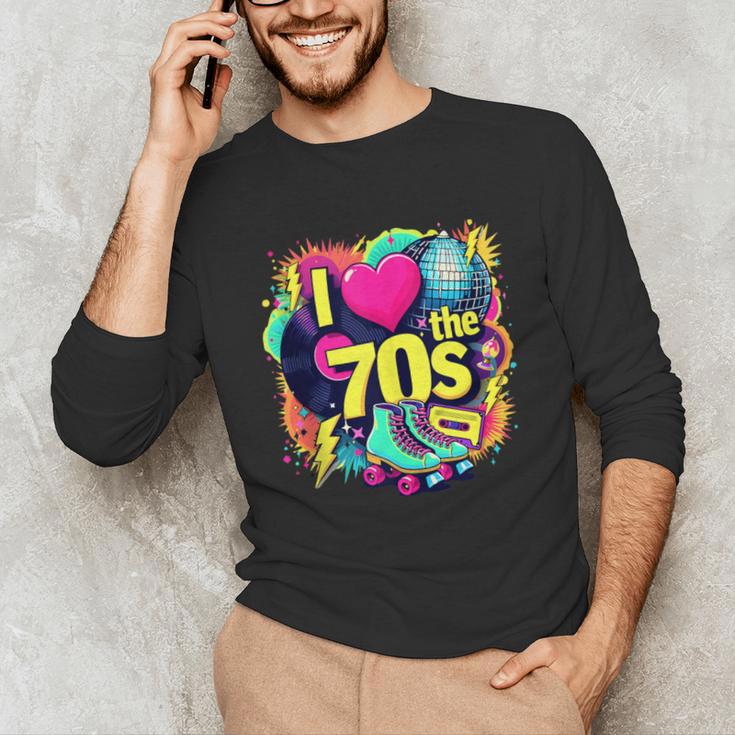 I Love The 70s Retro Cassette Roller Vinyl Nostalgia Vibes Unisex Long Sleeve T-Shirt