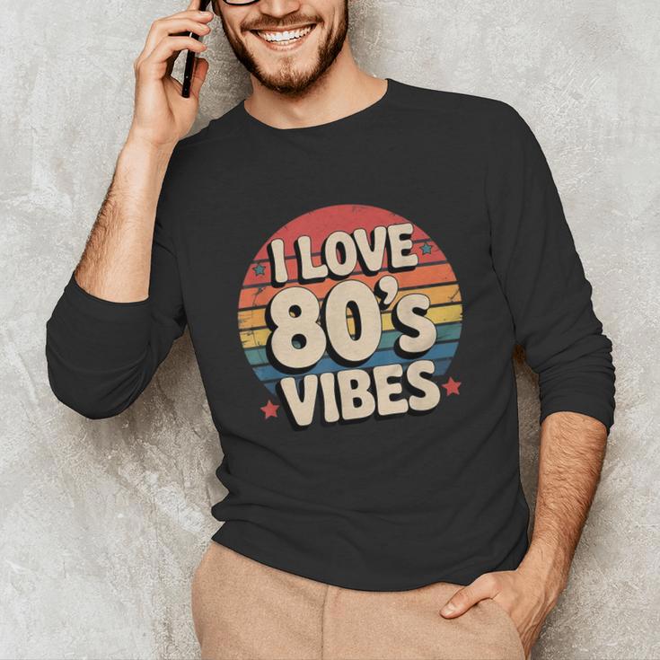 I Love 80’s Vibes Retro 80s Style Vintage Sunset Nostalgia Unisex Long Sleeve T-Shirt