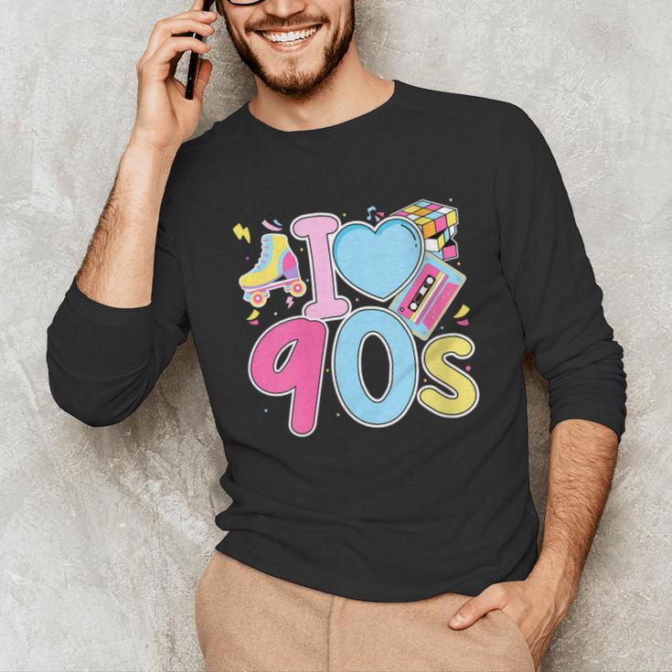 I Love 90's Retro Style Nostalgia Vibe 1990's Party Unisex Long Sleeve T-Shirt