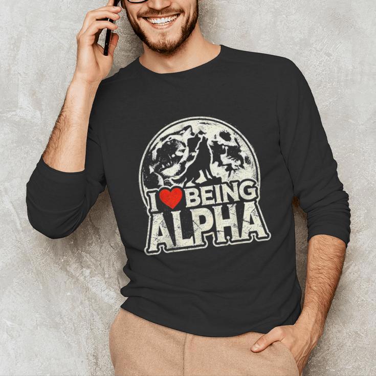 I Love Being Alpha Moonlit Wolf Meme Alpha Introvert Unisex Long Sleeve T-Shirt I Love Being Alpha Moonlit Wolf Meme Alpha Introvert Unisex Long Sleeve T-Shirt