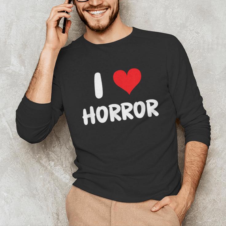 I Love Horror Heart Movies TV Show Books Writing Read Unisex Long Sleeve T-Shirt I Love Horror Heart Movies TV Show Books Writing Read Unisex Long Sleeve T-Shirt