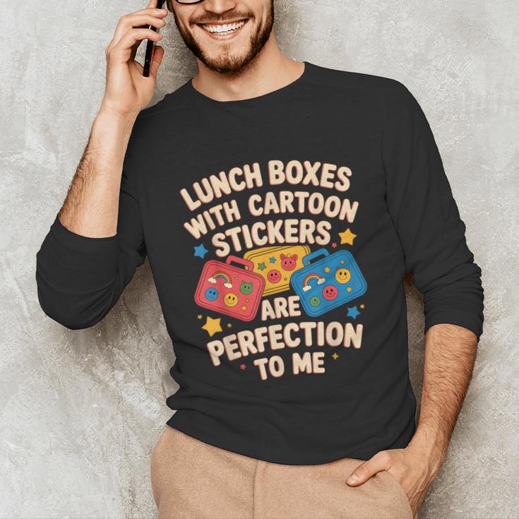 Lunch Boxes With Stickers Lunch Box Nostalgia Retro Unisex Long Sleeve T-Shirt