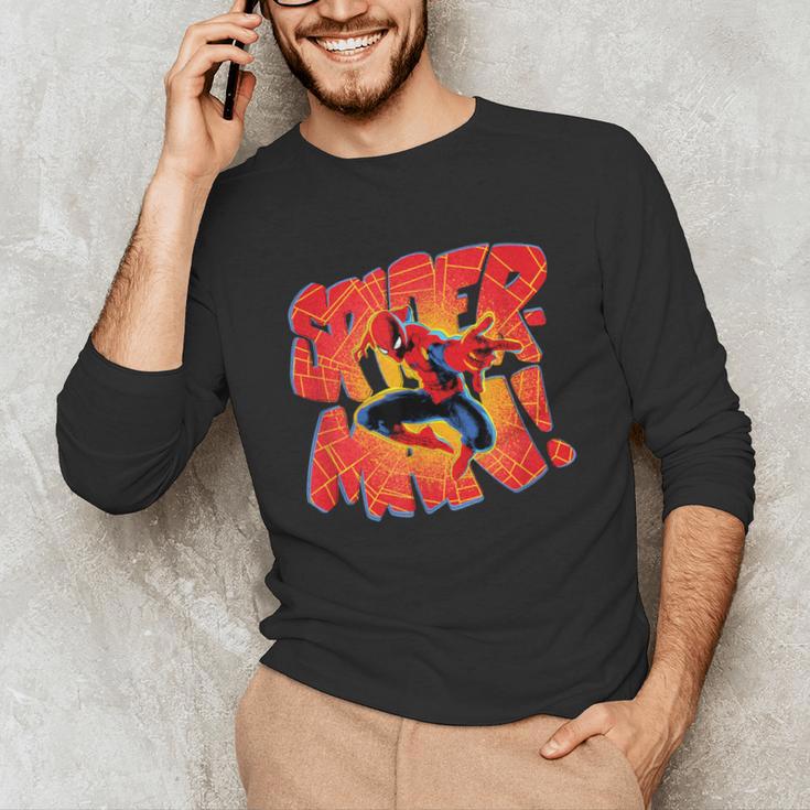 Marvel Spider-Man Peter Parker Comic Book Letter Logo Unisex Long Sleeve T-Shirt Marvel Spider-Man Peter Parker Comic Book Letter Logo Unisex Long Sleeve T-Shirt