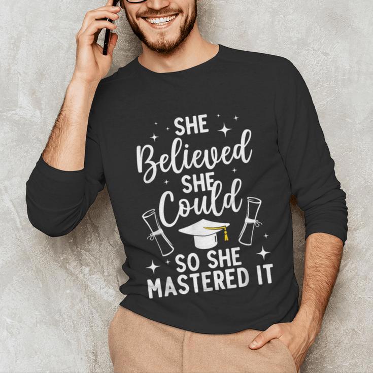 Masters Degree Graduation Art For Women Girl Masters Degree Unisex Long Sleeve T-Shirt