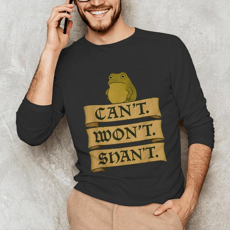 Medieval Frog Meme Sarcastic Introvert Humor Fantasy Unisex Long Sleeve T-Shirt Medieval Frog Meme Sarcastic Introvert Humor Fantasy Unisex Long Sleeve T-Shirt