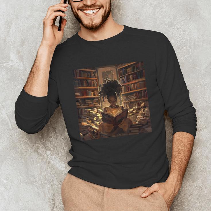 Melanin Afro Women Educated Reading Book History Unisex Long Sleeve T-Shirt