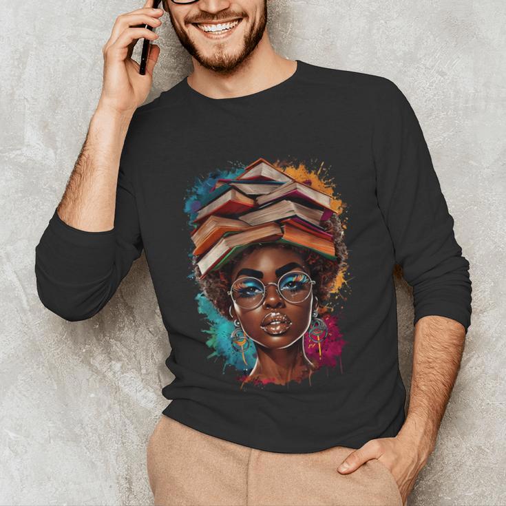 Melanin Girl Afro Book Lover Librarian Teacher Student Unisex Long Sleeve T-Shirt Melanin Girl Afro Book Lover Librarian Teacher Student Unisex Long Sleeve T-Shirt