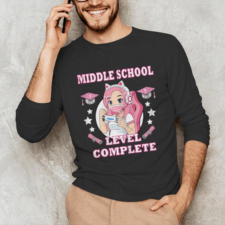 Middle School Level Complete Gaming Graduation Anime Girl Unisex Long Sleeve T-Shirt