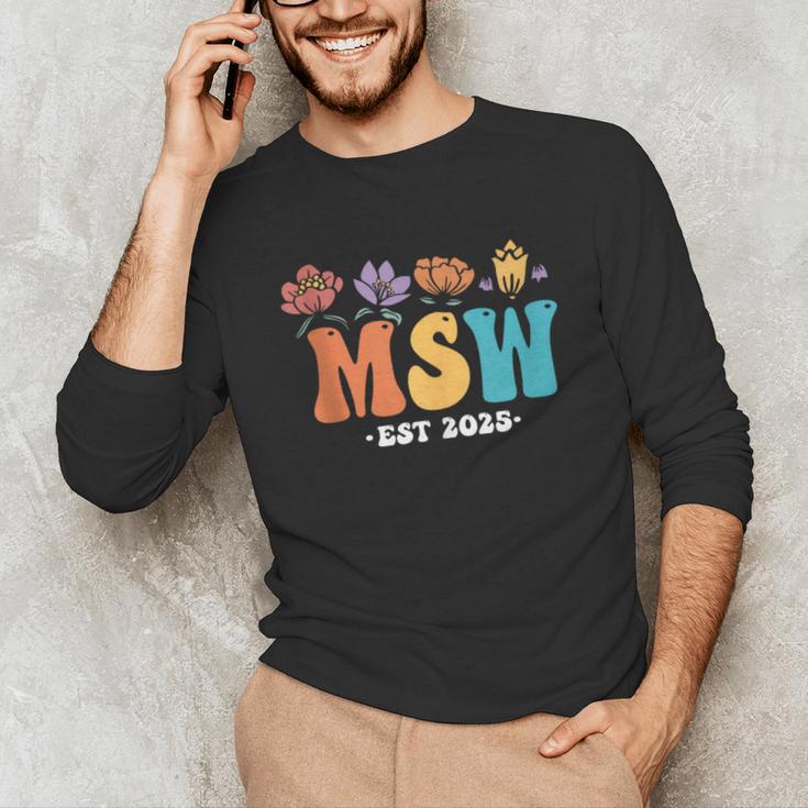 MSW Est 2025 Graduation School Social Worker Shirt Master Unisex Long Sleeve T-Shirt