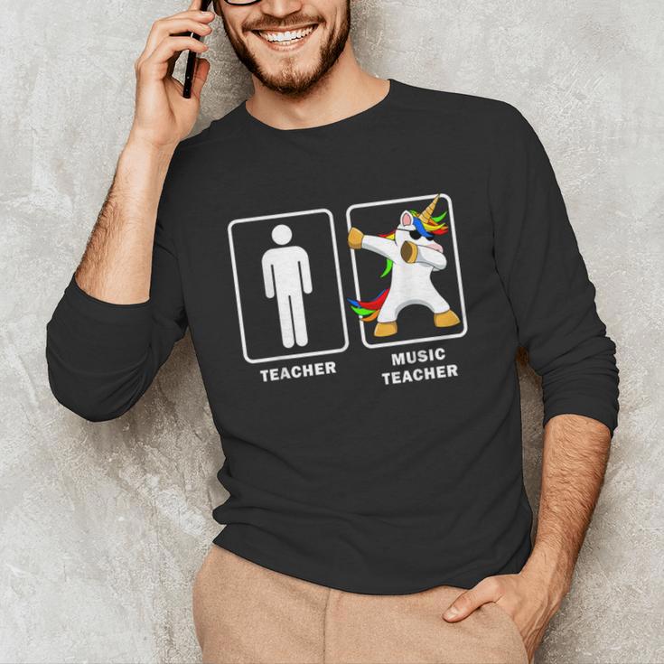 Music Teacher Dabbing Unicorn Graduation Shirt Unisex Long Sleeve T-Shirt