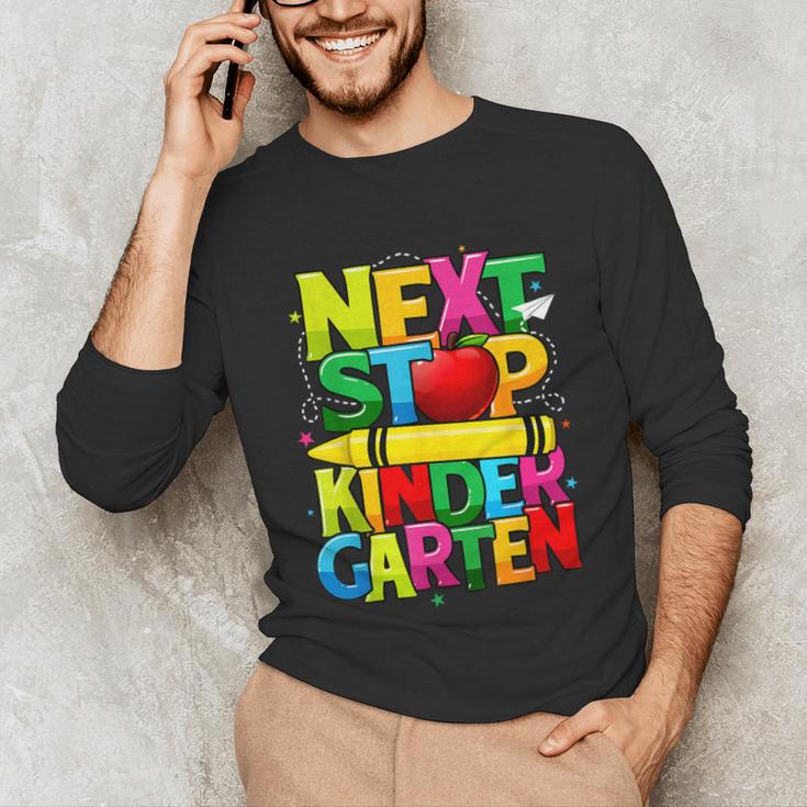 Next Stop Kindergarten Preschool Graduation 2023 Boys Girls Unisex Long Sleeve T-Shirt