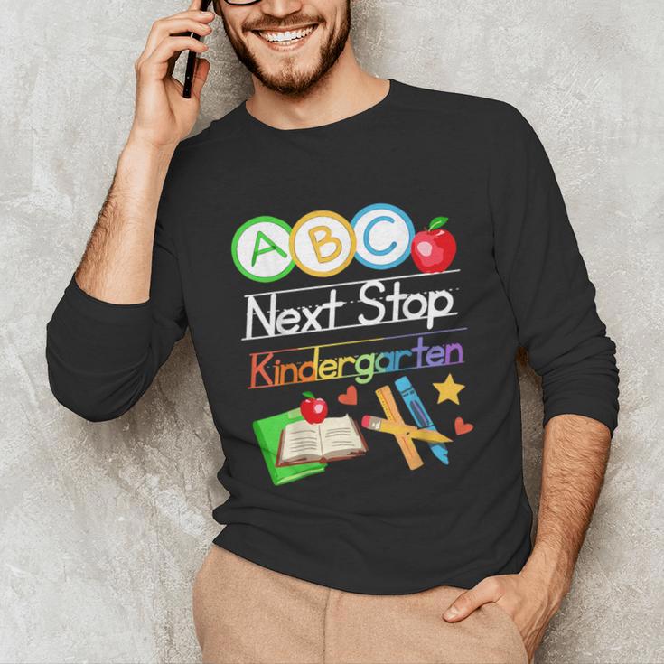 Next Stop Kindergarten Preschool Graduation 2025 Boy Girl Unisex Long Sleeve T-Shirt