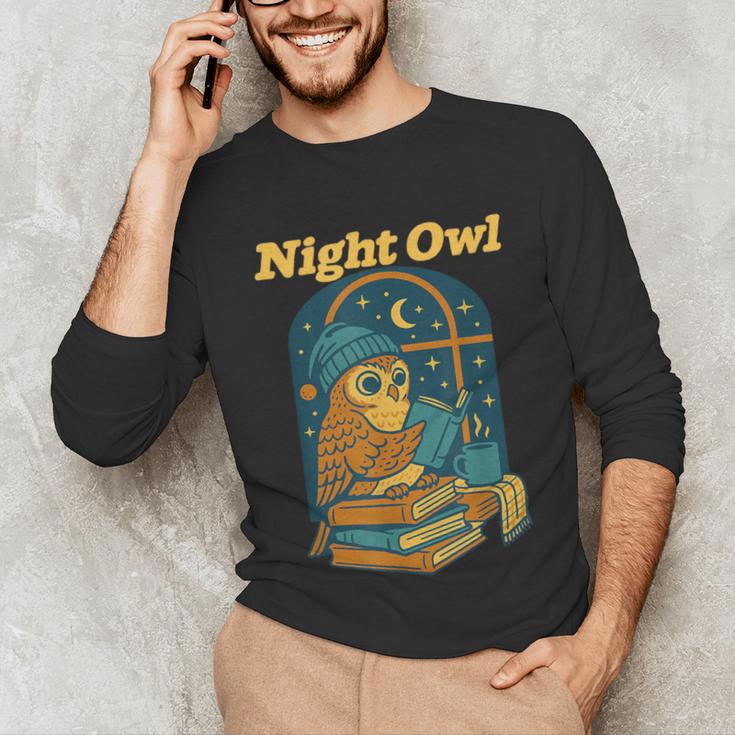 Night Owl Cozy Reading Tea Coffee Lover Bookworm Cute Unisex Long Sleeve T-Shirt Night Owl Cozy Reading Tea Coffee Lover Bookworm Cute Unisex Long Sleeve T-Shirt