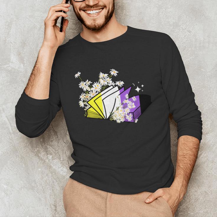 Non-Binary Book Lover Nonbinary Daisy LGBT Reading Pride Unisex Long Sleeve T-Shirt Non-Binary Book Lover Nonbinary Daisy LGBT Reading Pride Unisex Long Sleeve T-Shirt