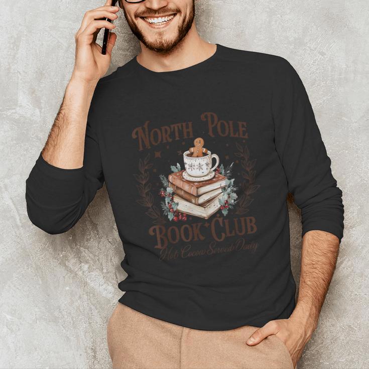 North Pole Book Club Hot Cocoa Served Daily Librarian Xmas Unisex Long Sleeve T-Shirt North Pole Book Club Hot Cocoa Served Daily Librarian Xmas Unisex Long Sleeve T-Shirt