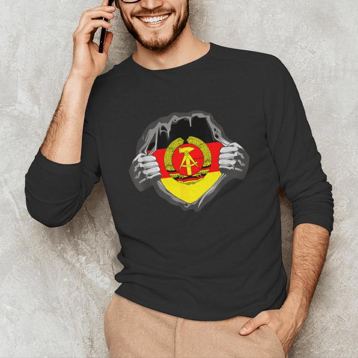 Nostalgia Chest Flag GDR Unisex Long Sleeve T-Shirt